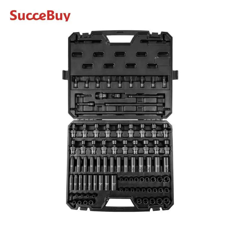 Impact Socket Set One Half And Three Eighth Drive SAE