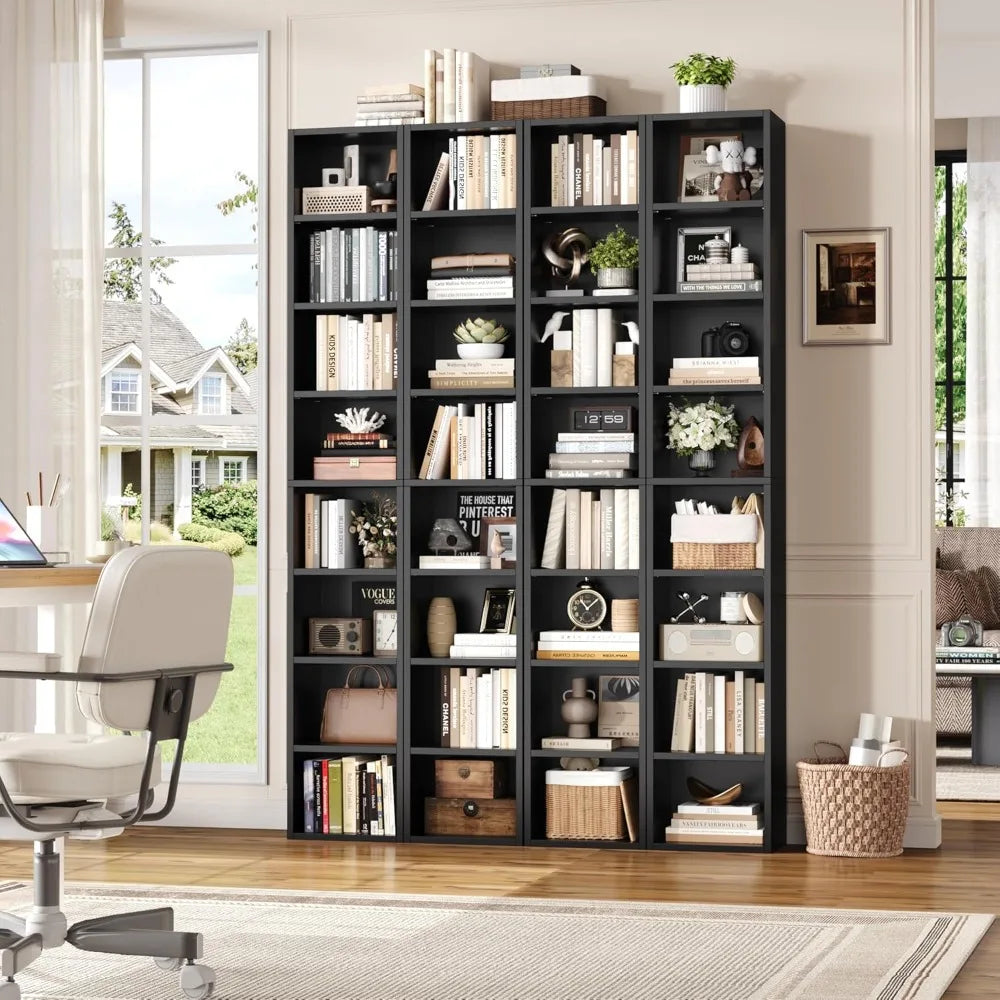 8 Tier Media Tower Rack Adjustable Shelves CD DVD Storage