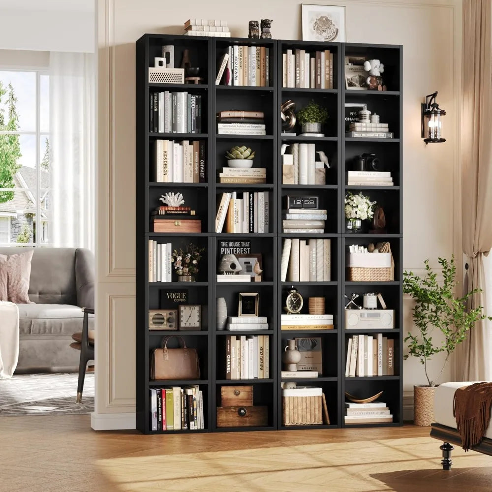 8 Tier Media Tower Rack Adjustable Shelves CD DVD Storage