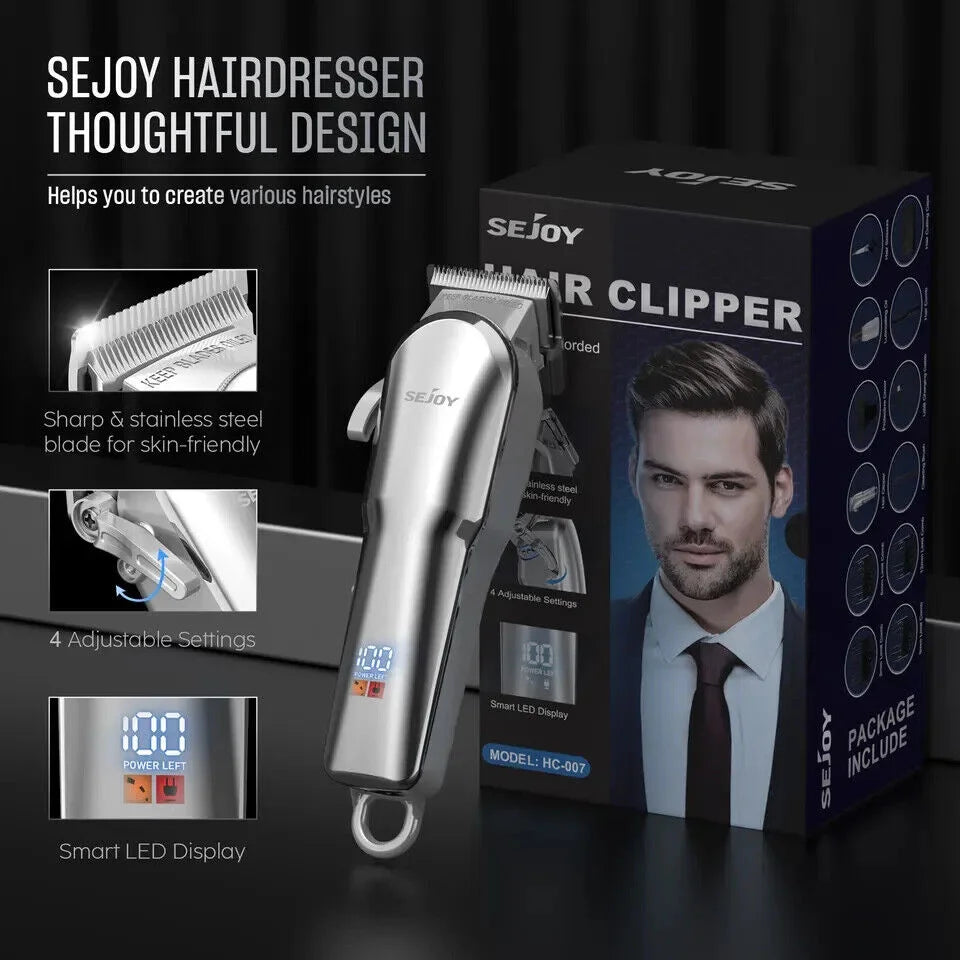 Sejoy Mens Hair Trimmer Multifunction Clippers Beard Shaver