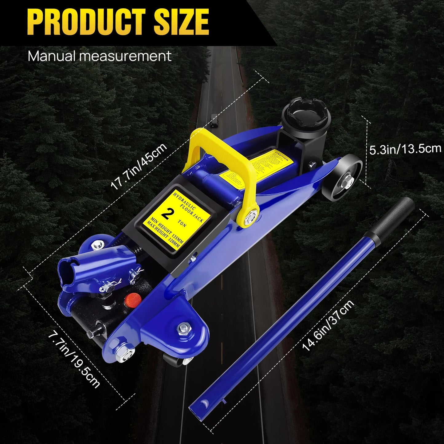 2 Ton Hydraulic Trolley Jack 360 Degree Wheels for Workshop