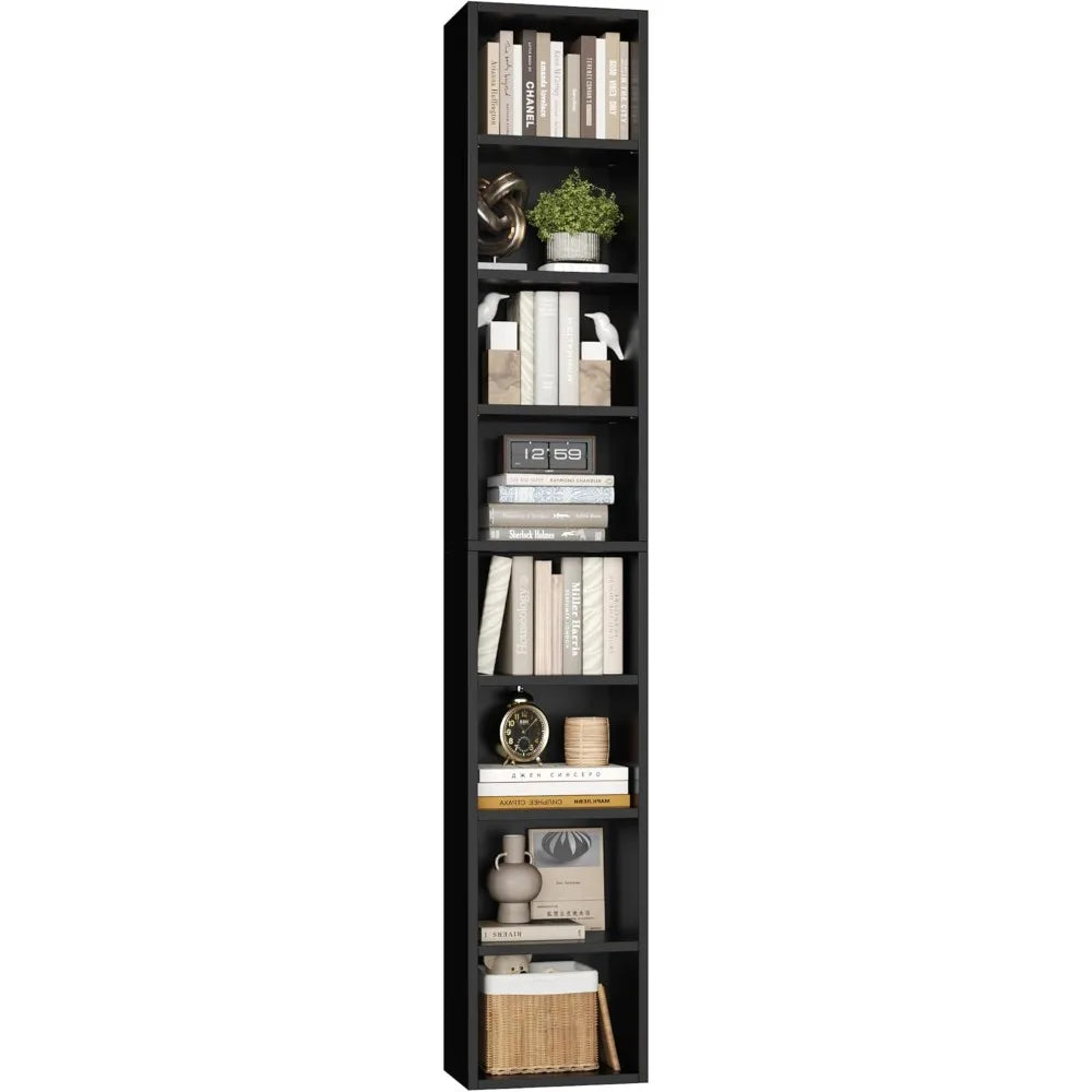 8 Tier Media Tower Rack Adjustable Shelves CD DVD Storage