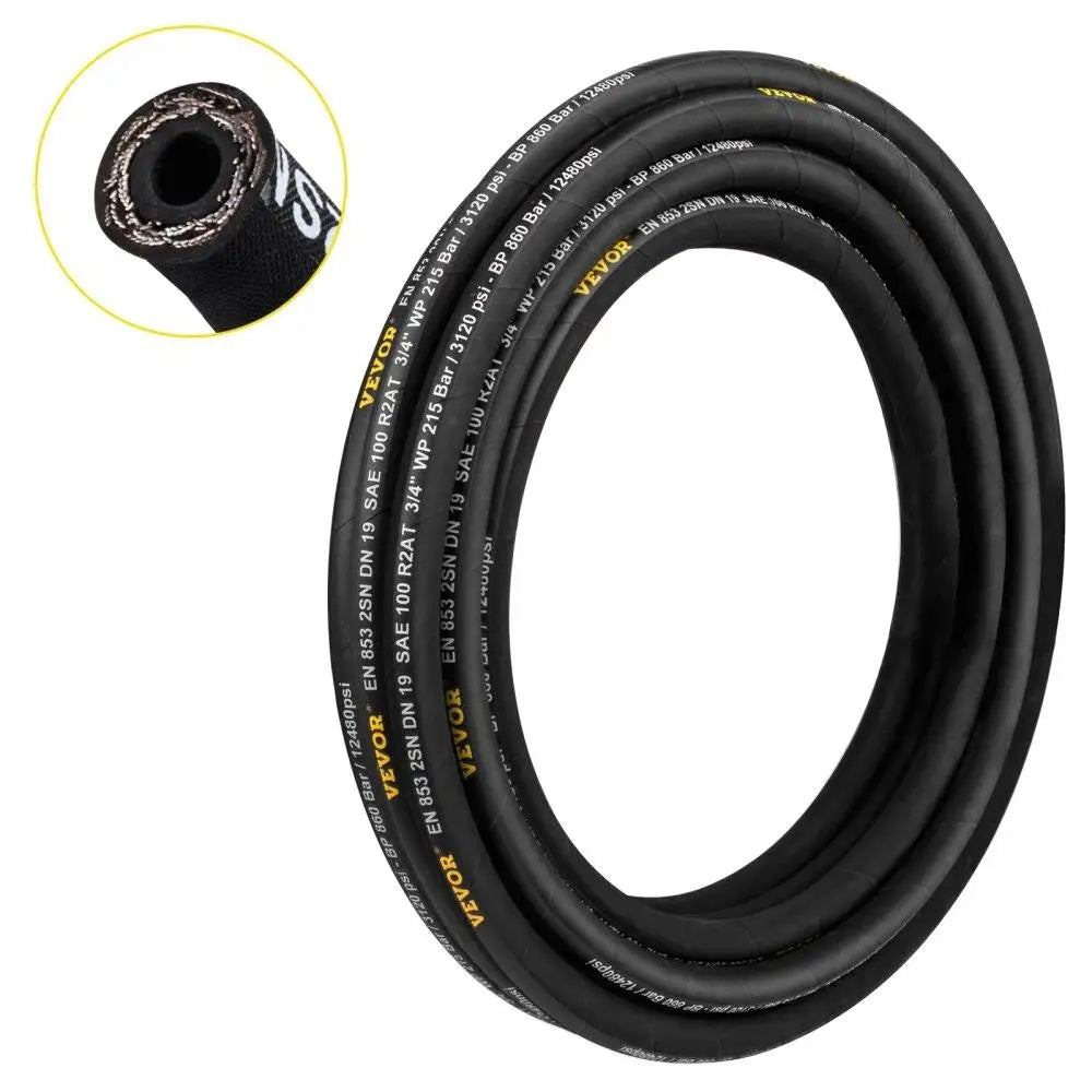 3/8 Inch 100 Ft 4800 PSI Steel Wire Braided Hydraulic Hose