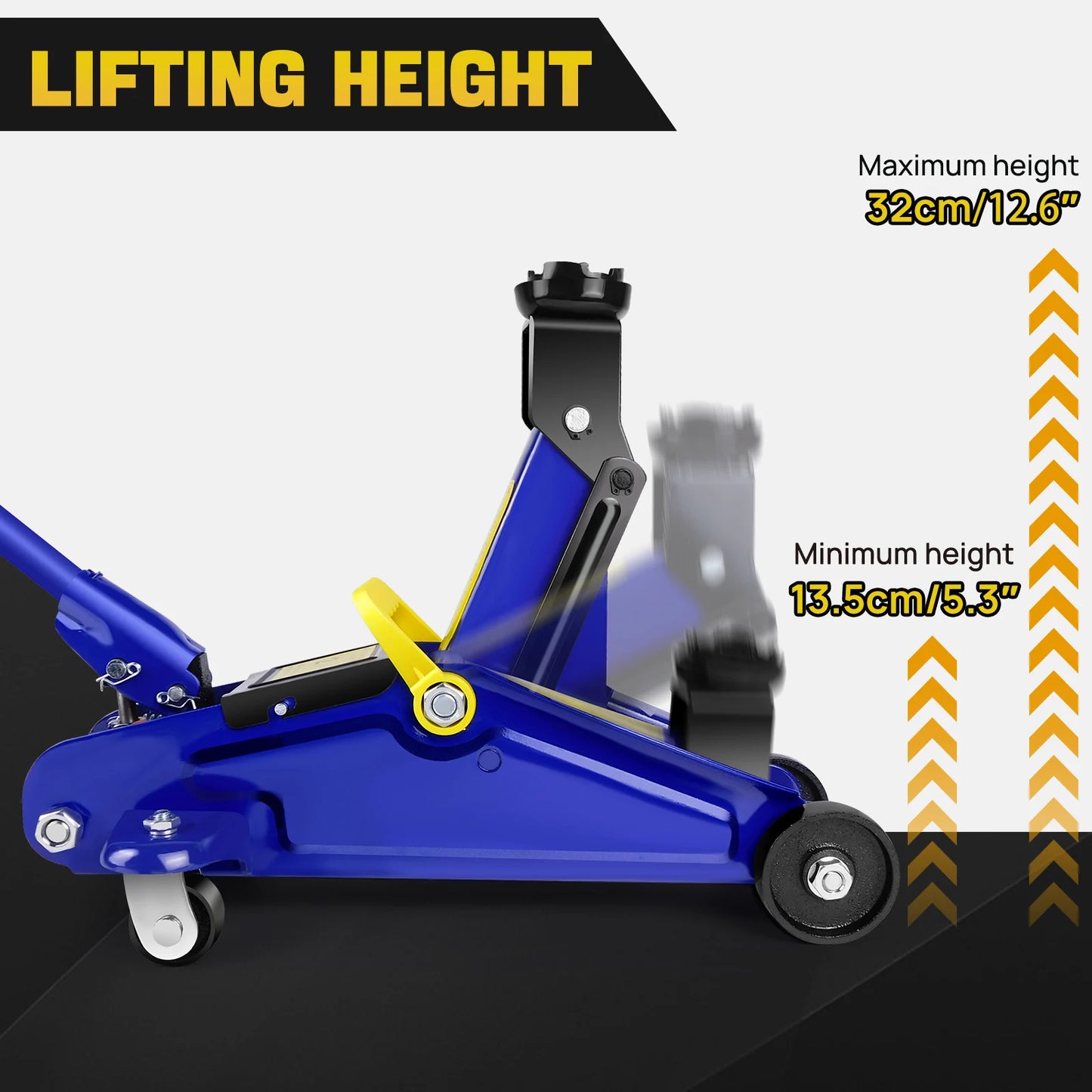 2 Ton Hydraulic Trolley Jack 360 Degree Wheels for Workshop