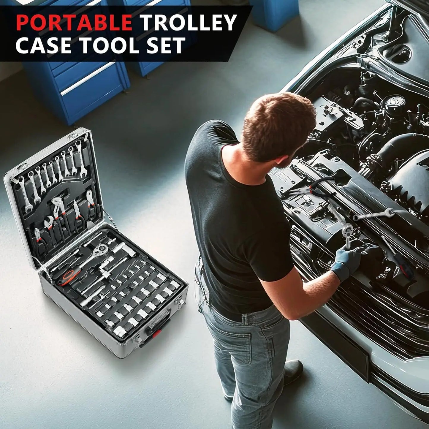 799 Piece Home Repair Tool Kit With Portable Trolley Case