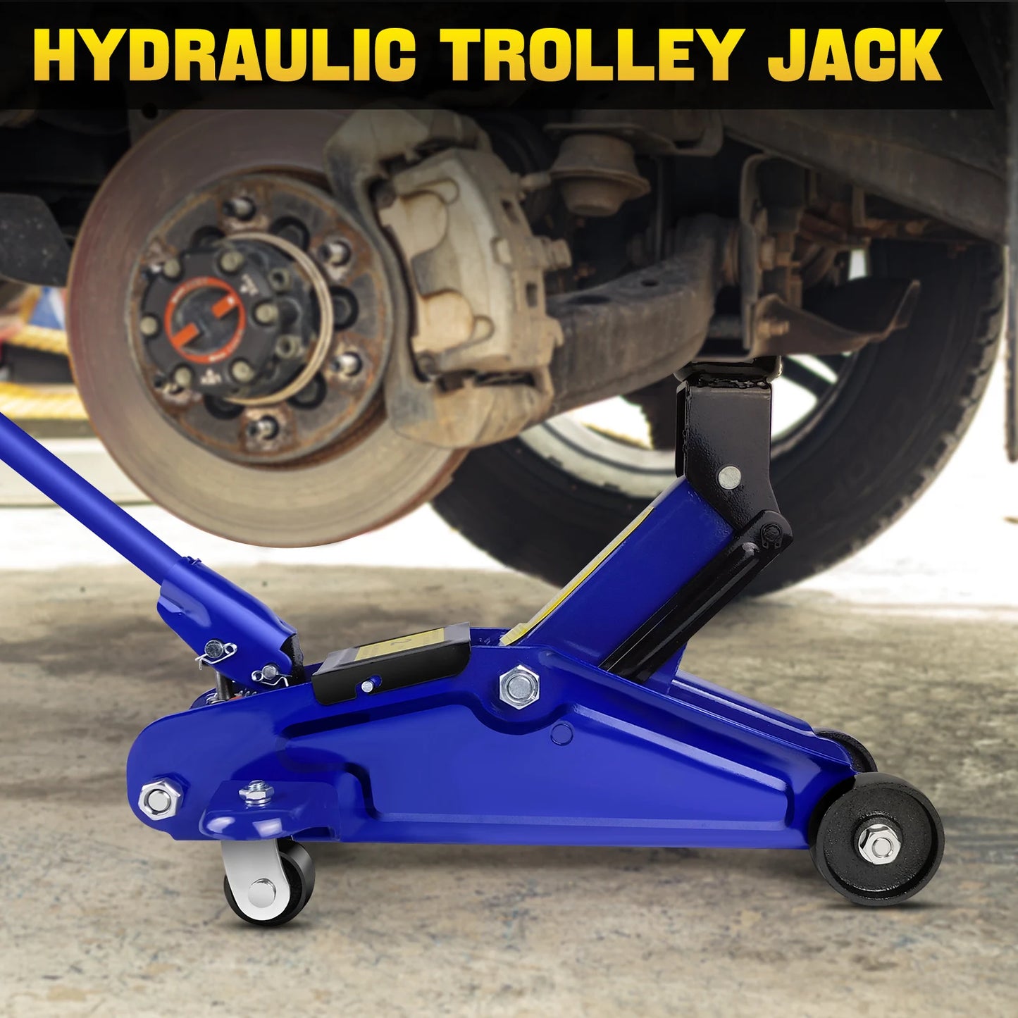 2 Ton Hydraulic Trolley Jack 360 Degree Wheels for Workshop