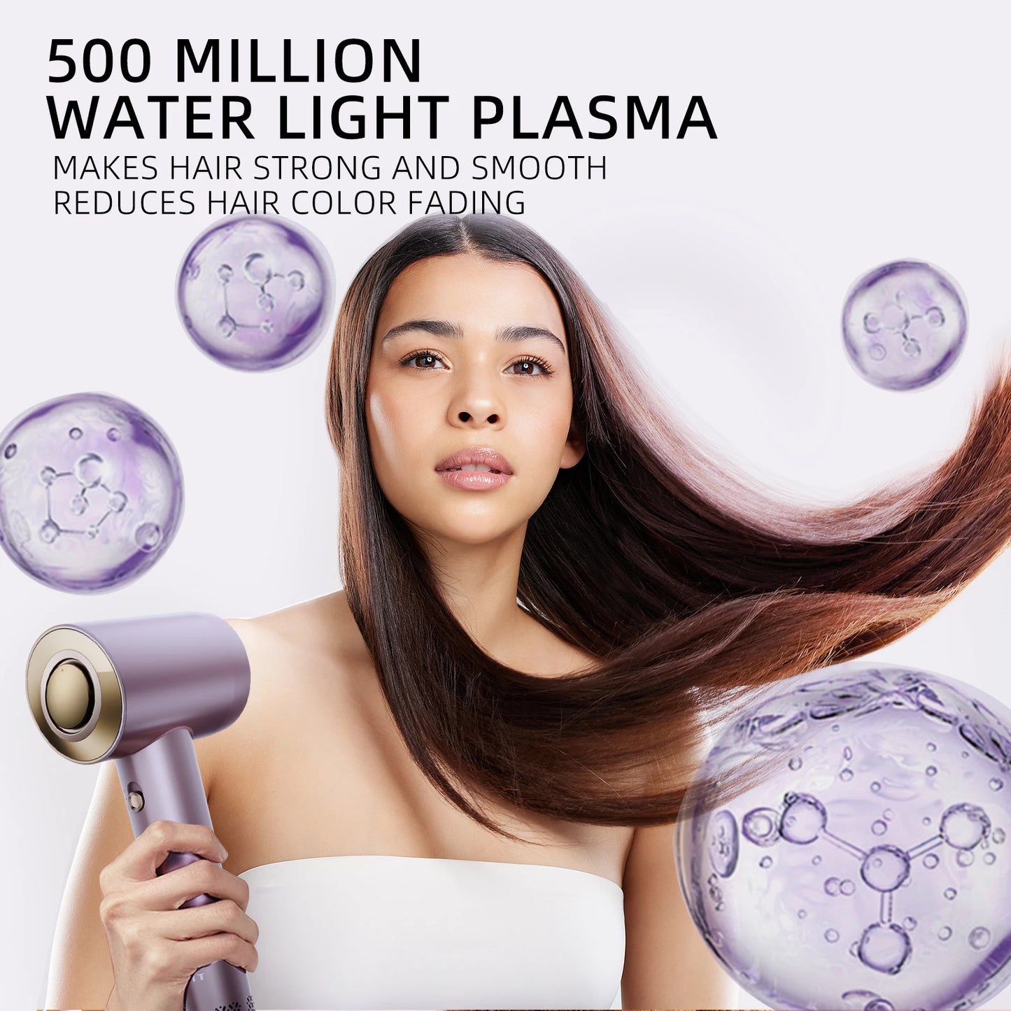 Tinsol Hair Dryer 500M Plasma Pro 130K RPM Brushless Travel